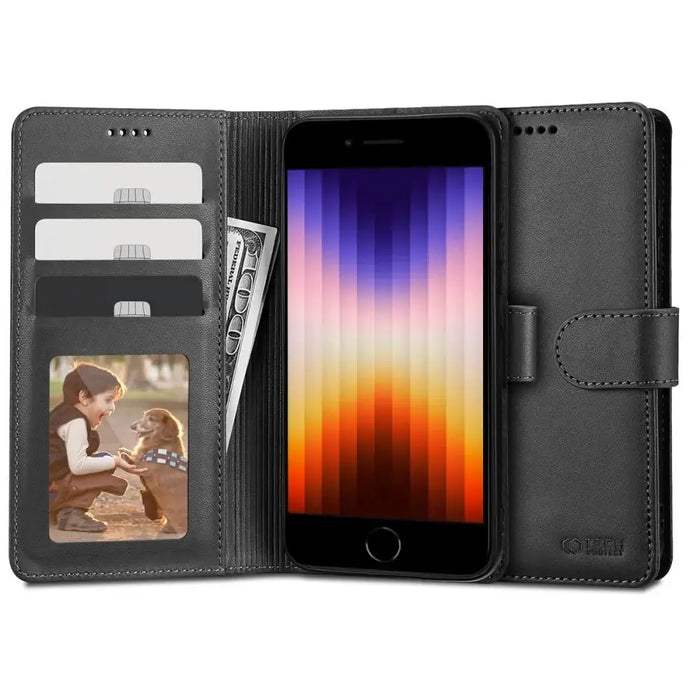 Tech-Protect Wallet Case for iPhone 7 / 8 / SE 2020 / 2022 - Black - Cell phone cases and covers<<<HurtelXML
