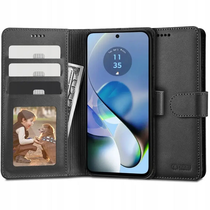 Tech-Protect Wallet Case for Motorola Moto G54 5G / G54 5G Power Edition - Black - Cell phone cases