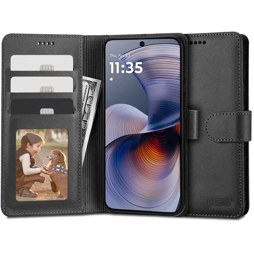 Tech-Protect Wallet Case for Motorola MOTO G55 5G - Black - Cell phone cases and covers<<<HurtelXML