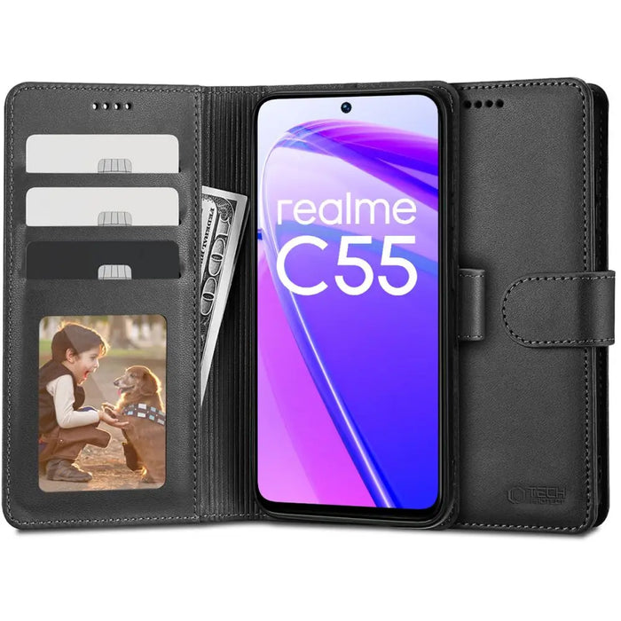 Tech-Protect Wallet case for Realme C55 - black - Cell phone cases and covers<<<HurtelXML