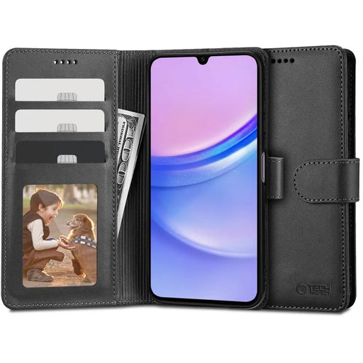 Tech-Protect Wallet Case for Samsung Galaxy A15 4G / 5G - Black - Cell phone cases and covers<<<HurtelXML