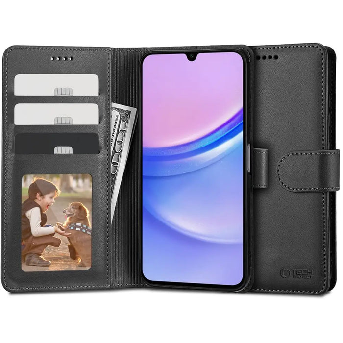 Tech-Protect Wallet Case for Samsung Galaxy A15 4G / 5G - Black - Cell phone cases and covers<<<HurtelXML
