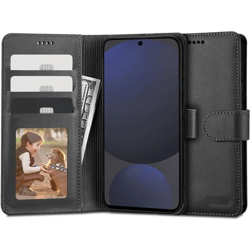 Tech-Protect Wallet Case for Samsung Galaxy S24 FE - Black - Cell phone cases and covers<<<HurtelXML