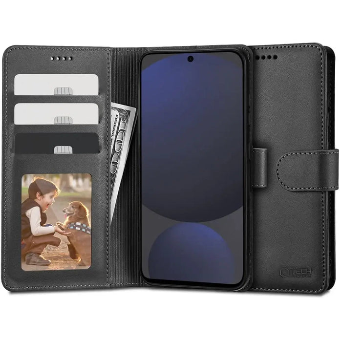 Tech-Protect Wallet Case for Samsung Galaxy S24 FE - Black - Cell phone cases and covers<<<HurtelXML