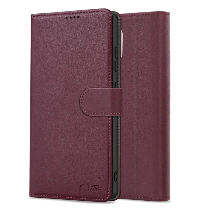 Tech-Protect Wallet Case for Samsung Galaxy S25 - Burgundy - Cell phone cases and covers<<<HurtelXML