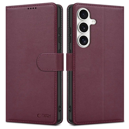 Tech-Protect Wallet Case for Samsung Galaxy S25 - Burgundy - Cell phone cases and covers<<<HurtelXML