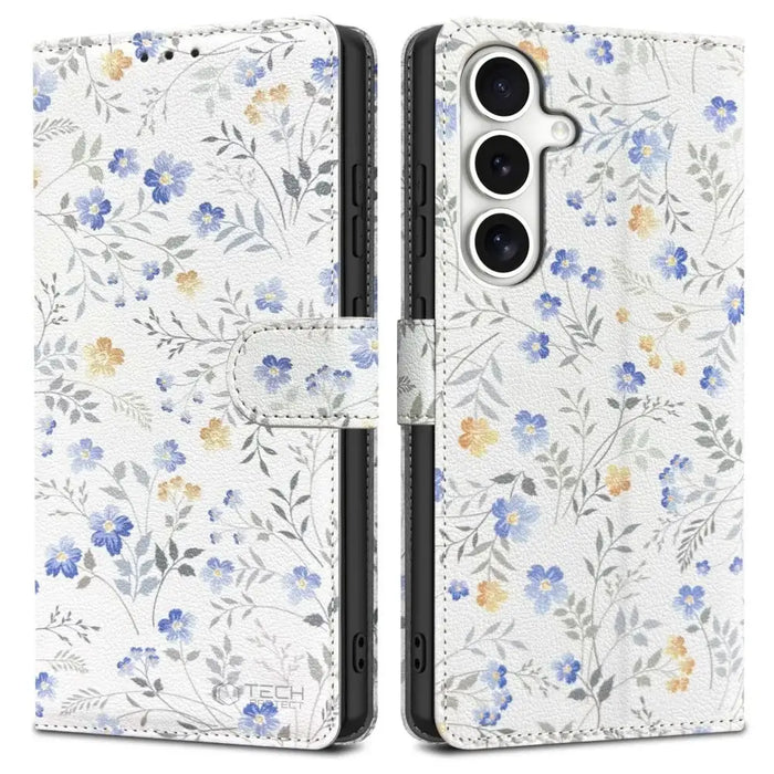 Tech-Protect Wallet Case for Samsung Galaxy S25 - Daisies with Leaves - Cell phone cases and covers<<<HurtelXML