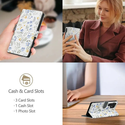 Tech-Protect Wallet Case for Samsung Galaxy S25 Ultra - Daisies with Leaves - Cell phone cases and covers<<<HurtelXML