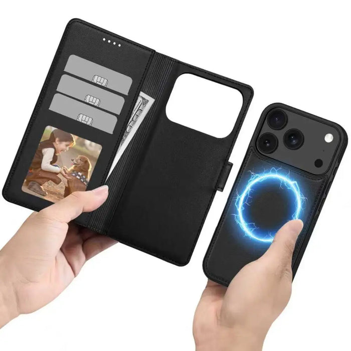 Tech-Protect Wallet MagSafe case for iPhone 17 Pro - matte black - Cell phone cases and covers<<<HurtelXML