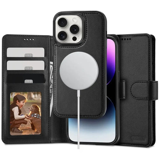 Tech-Protect Wallet MagSafe case with wallet for iPhone 16 Pro Max - black - Cell phone cases and covers<<<HurtelXML