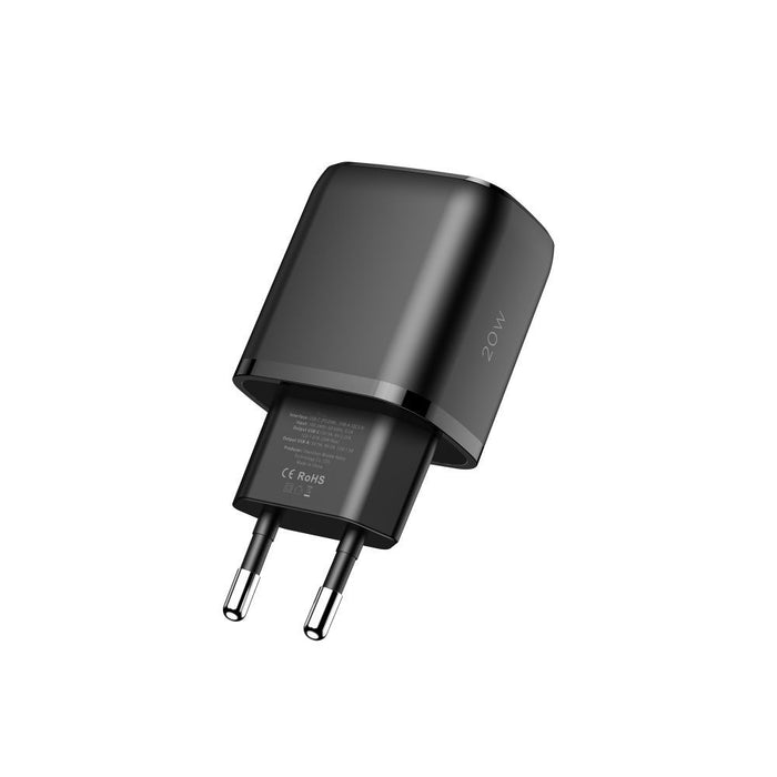 Tech-Protect C20W Charger USB-C PD 20W / USB-A QC 3.0 - Black