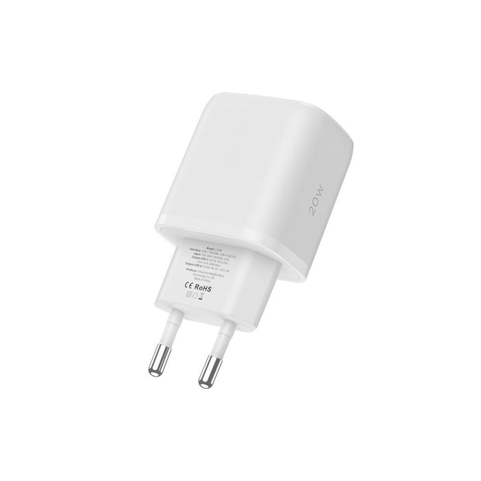 Tech-Protect C20W charger USB-C PD 20W / USB-A QC 3.0 - white