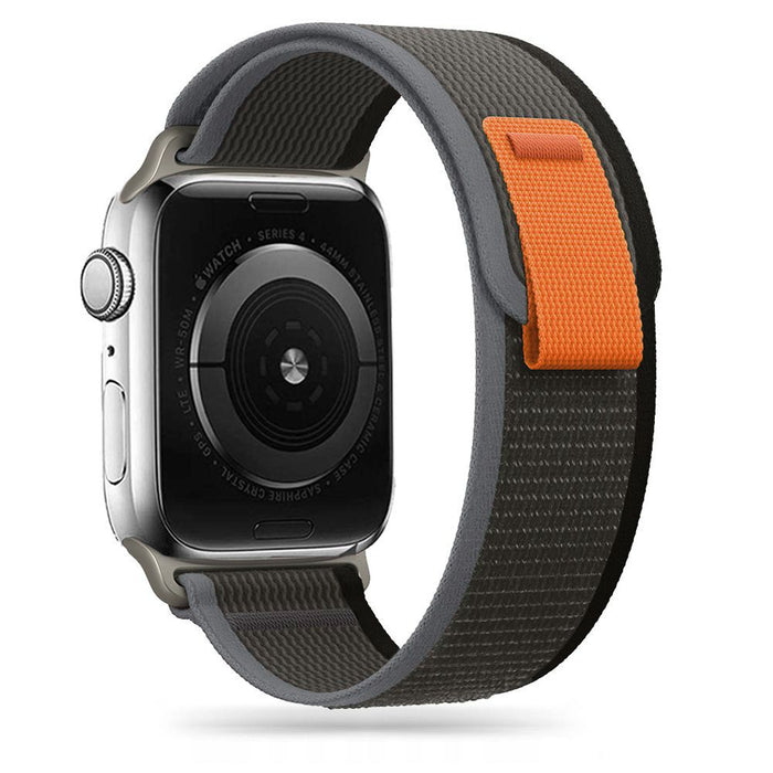 Tech-Protect Nylon Strap for Apple Watch 4/5/6/7/8/9/SE/Ultra 1/2 (42/44/45/49 mm) - Black &amp; Orange