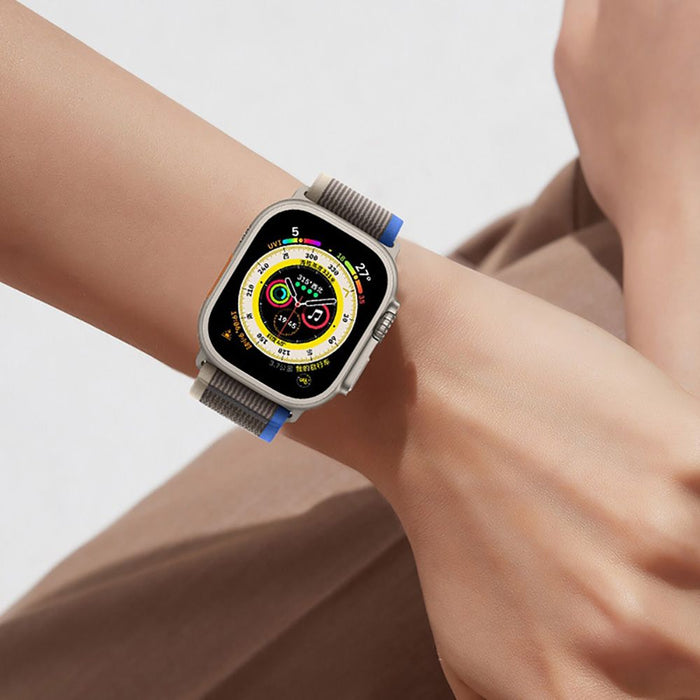 Tech-Protect Nylon Strap for Apple Watch 4/5/6/7/8/9/SE/Ultra 1/2 (42/44/45/49 mm) - Black &amp; Orange