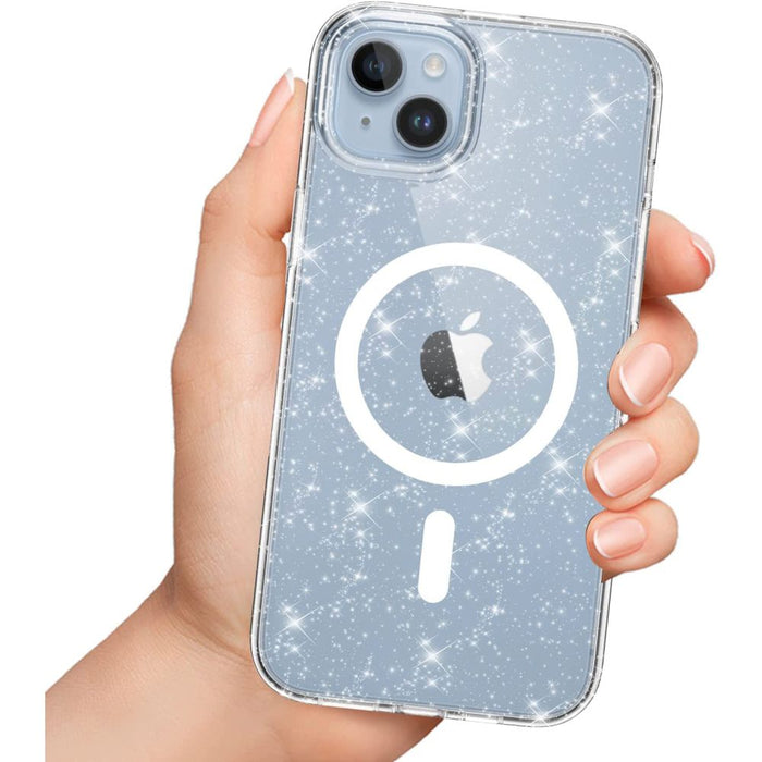 Tech-Protect FlexAir Hybrid MagSafe iPhone 13/14 Case - Clear Glitter