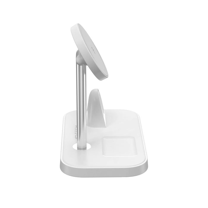 Tech-Protect QI15W-A22 MagSafe inductive charger with 3in1 MagSafe stand for smartphone / Apple Watch / AirPods - white