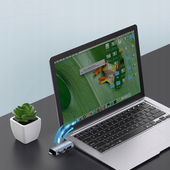 Tech-Protect UltraBoost SD/micro SD card reader with USB-C/USB-A connectors - gray