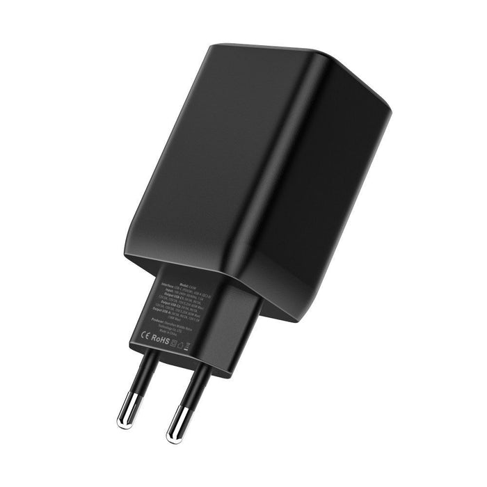 Tech-Protect C65W charger 2x USB-C PD 65W / USB-A QC 3.0 - black