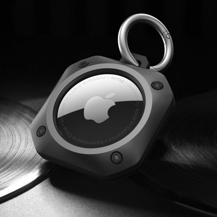Tech-Protect Rough Pro Case for Apple AirTag 1/2 with Ring - Black