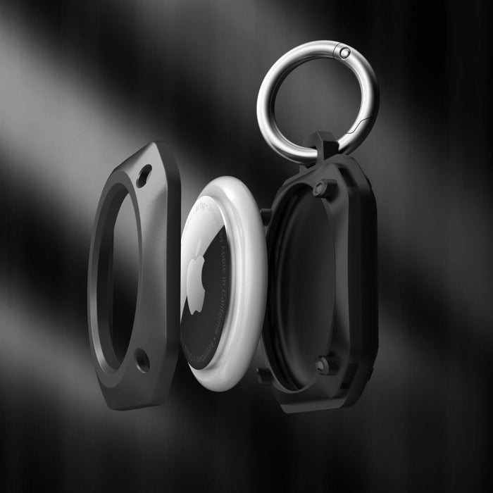 Tech-Protect Rough Pro Case for Apple AirTag 1/2 with Ring - Black