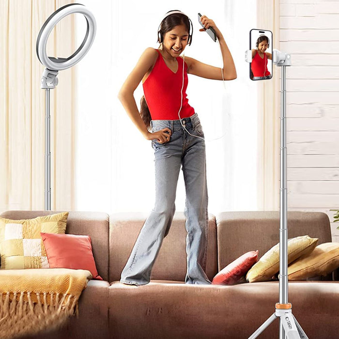 Tech-Protect L03S Bluetooth selfie stick with remote control, tripod up to 148cm and 180 head - white