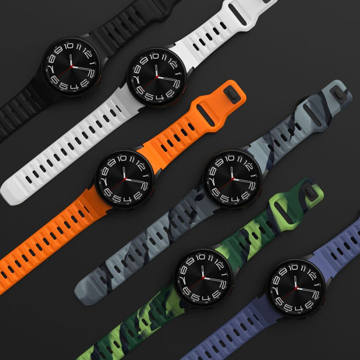 Tech-Protect Silicone Line Strap for Samsung Galaxy Watch 4 / 5 / 5 Pro / 6 / 7 / FE - Black