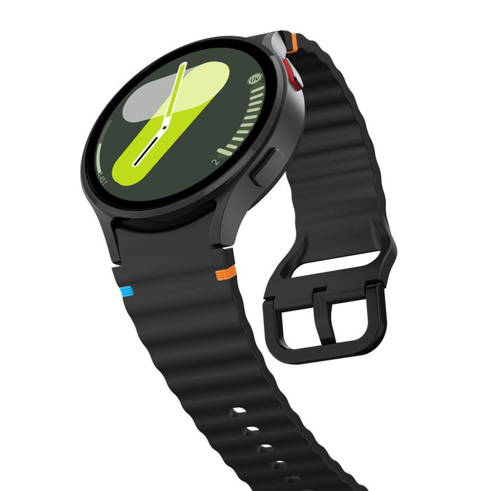 Tech-Protect Silicone Sport Strap for Samsung Galaxy Watch 4 / 5 / 5 Pro / 6 / 7 / FE - Black