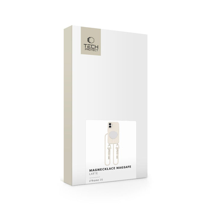 Tech-Protect MagNecklace MagSafe Case with Lanyard for iPhone 16 - Beige