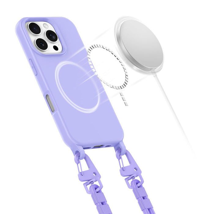 Tech-Protect MagNecklace MagSafe Case with Lanyard for iPhone 16 Pro - Purple