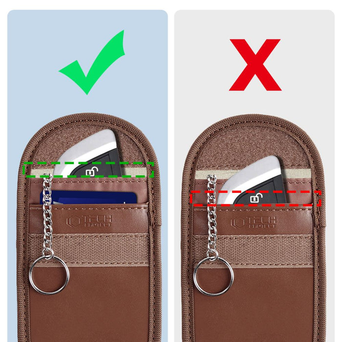 Tech-Protect KLR100 RFID Blocking Car Key Case - Brown
