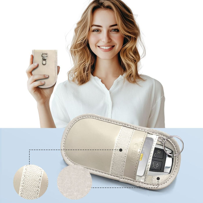 Tech-Protect KLR100 RFID Blocking Car Key Case - Beige