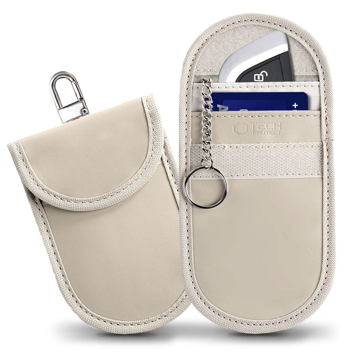 Tech-Protect KLR100 RFID Blocking Car Key Case - Beige