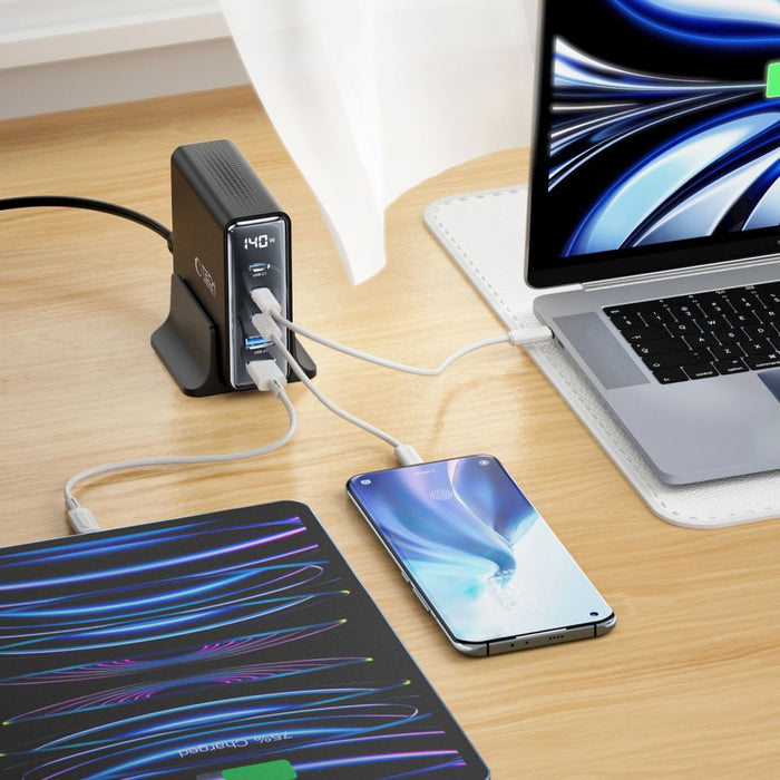 Tech-Protect DC140W-GAN 5-PORT PD140W/QC3.0 Charging Station - Black