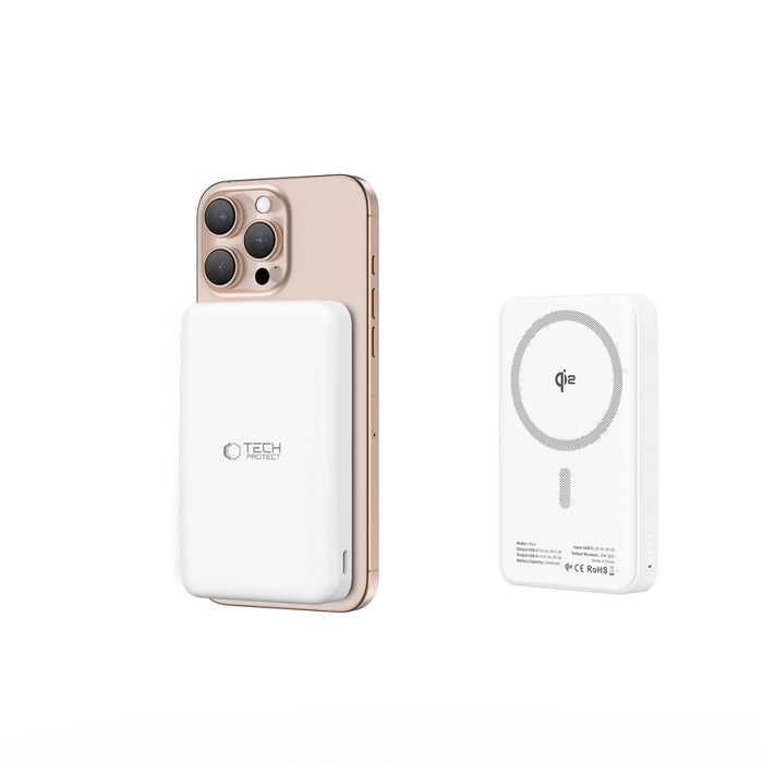 Powerbank Tech-Protect PB24 LifeMag QI2 MagSafe 10000 mAh - white