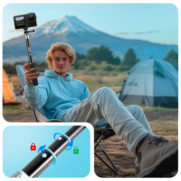Tech-Protect GA100 Monopad &amp; Selfie Stick for GoPro / DJI - Black