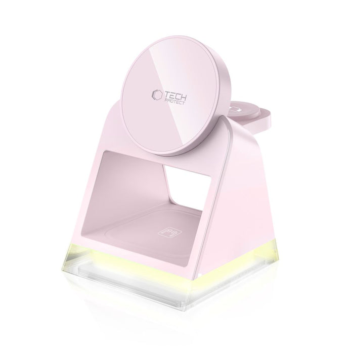 Tech-Protect QI15W-A43 3in1 MagSafe Inductive Charger - Pink