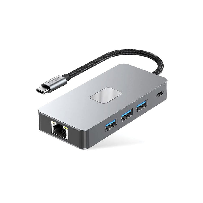 Tech-Protect HB05 HUB 9in1 USB-C + USB2.0 + USB3.0 + HDMI 4K 60HZ + SD / TF + PD100W + RJ45 adapter - gray