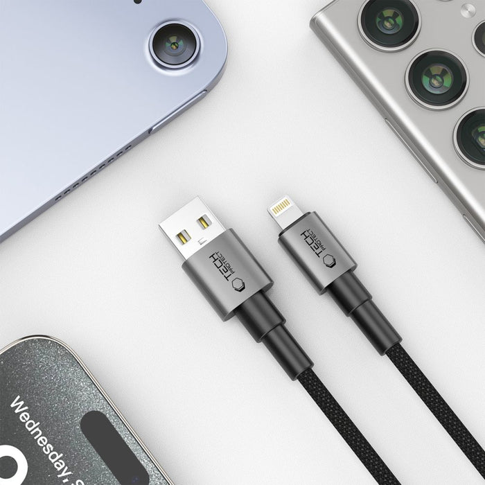 Tech-Protect Ultraboost DNA USB-A / Lightning cable 12W/2.4A 25 cm - gray