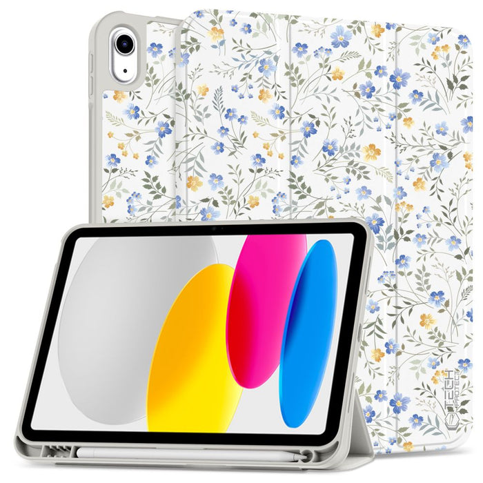 Tech-Protect SC Pen Case for iPad 10.9" 2022 (10th gen.) / 11" 2025 (11th gen.) - Daisies with Leaves