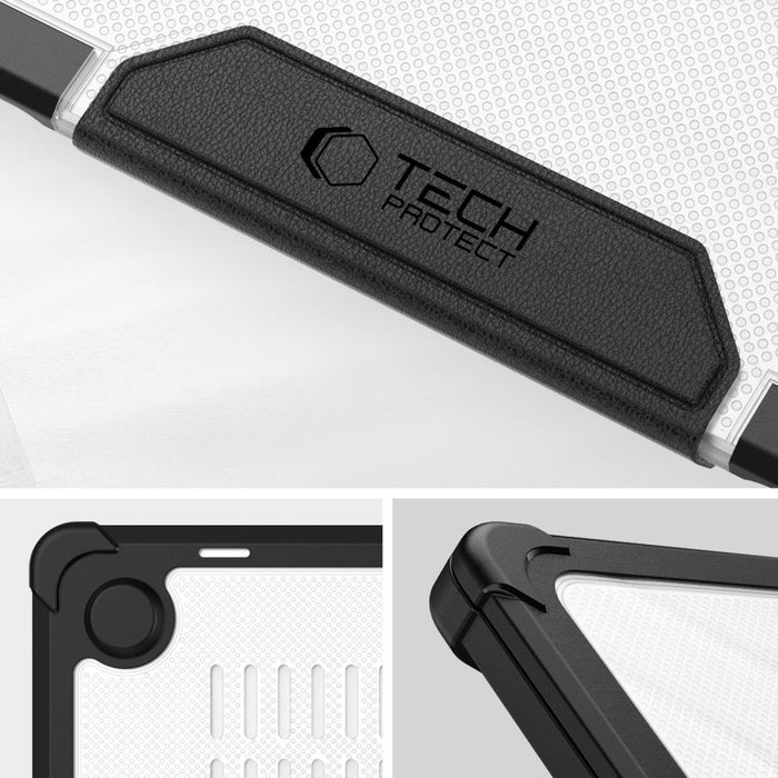 Tech-Protect SmartShell Pro case for MacBook Air 13" 2023-2025 M2 / M3 / M4 - transparent and black