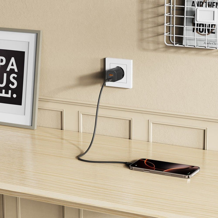 Tech-Protect NCM33W 2-port PD33W/QC3.0 wall charger - black