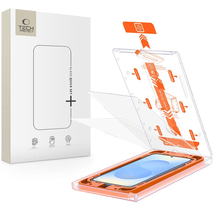 Tech-Protect Quick Set+ Tempered Glass for Samsung Galaxy S25+ - Transparent