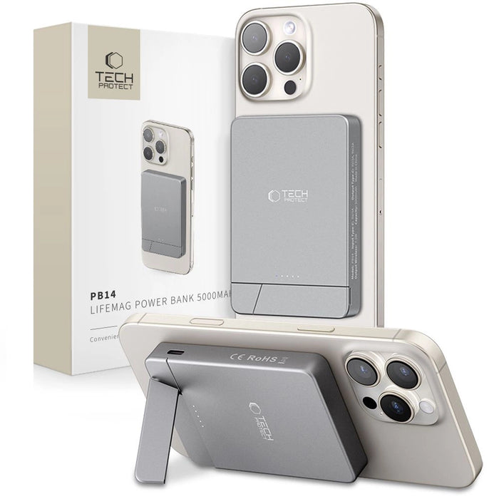 Powerbank Tech-Protect PB14 LifeMag MagSafe 5000 mAh - gray