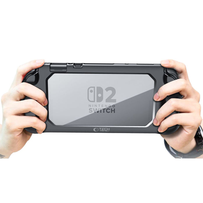 Tech-Protect MagMat Case for Nintendo Switch 2 - Black and Transparent