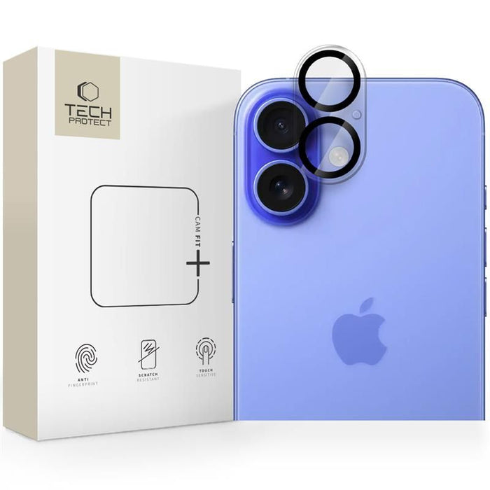 Tech-Protect Cam Fit+ Camera Cover for iPhone 16 / 16 Plus - Transparent
