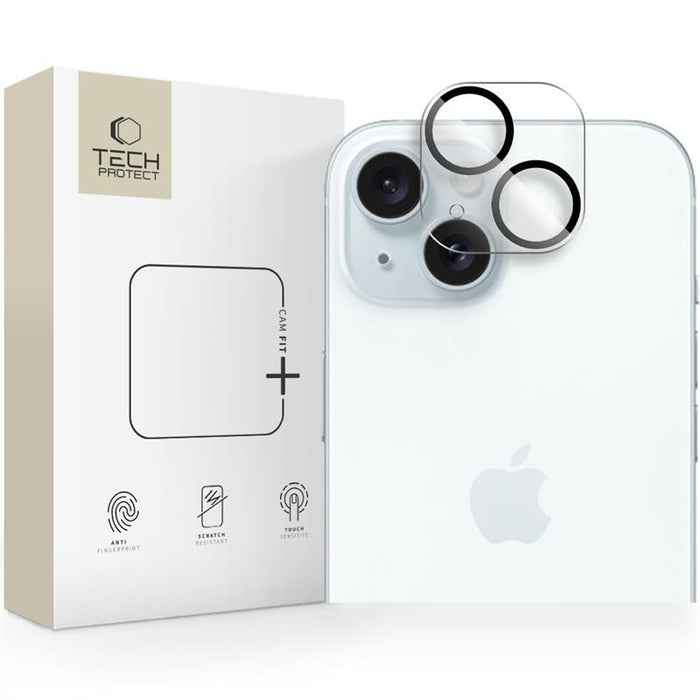 Tech-Protect Cam Fit+ Camera Cover for iPhone 14 / 14 Plus / 15 / 15 Plus - Clear