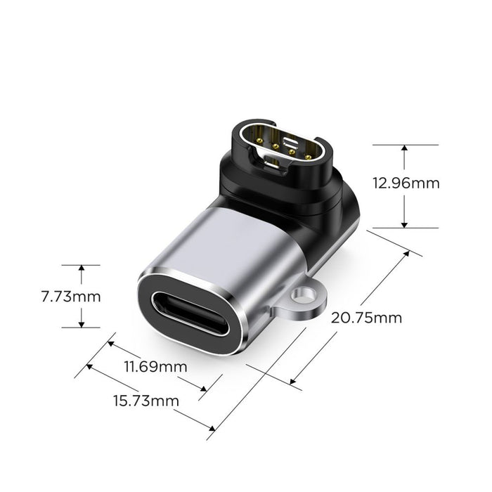 Tech-Protect Ultraboost USB-C Angle Adapter for Garmin Watch - Gray