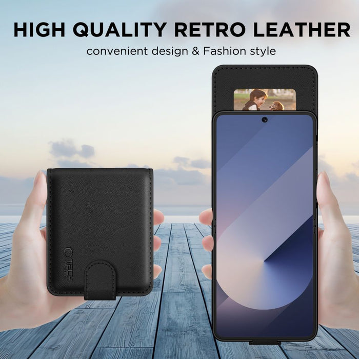 Tech-Protect Wallet Case for Samsung Galaxy Z Flip 7 - Black
