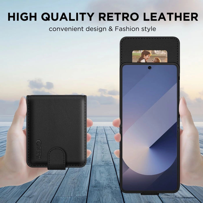 Tech-Protect Wallet Case for Samsung Galaxy Z Flip 7 - Black