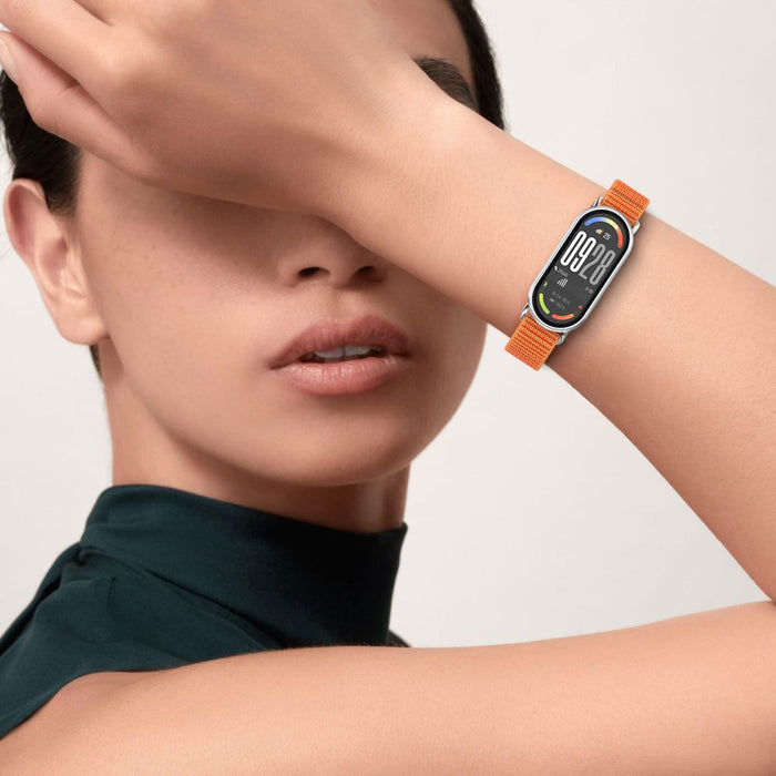 Tech-Protect Nylon Pro Strap for Xiaomi Smart Band 8/9/10/NFC - Black and Orange